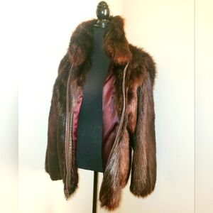 🤎 Authentic Long Hair Beaver Fur Jacket
